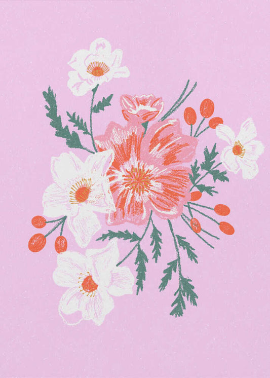 Delicate Floral with Vibrant Pink and White Blooms