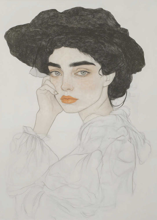 Pensive Lady In Hat