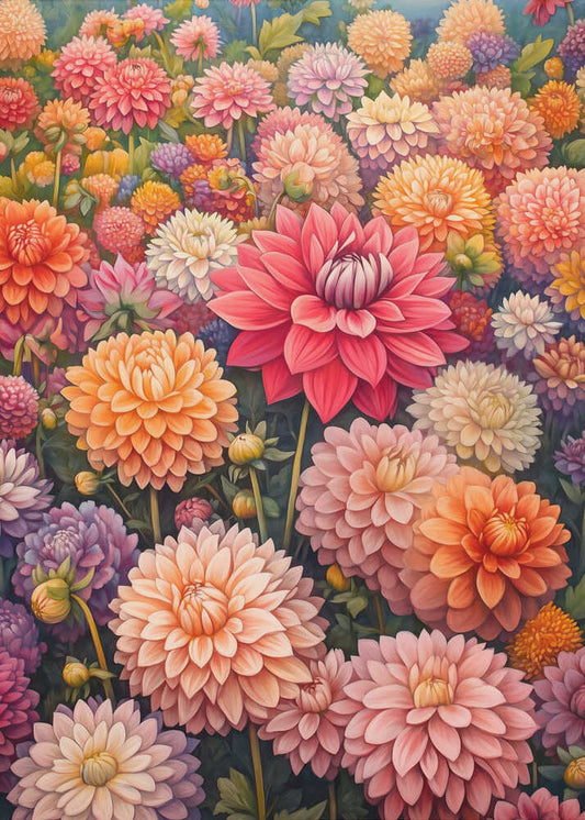 Vibrant Dahlia Garden