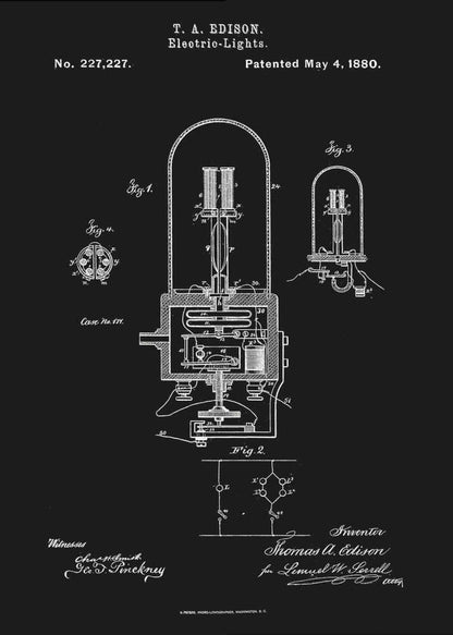 Electric Lights Patent 1880
