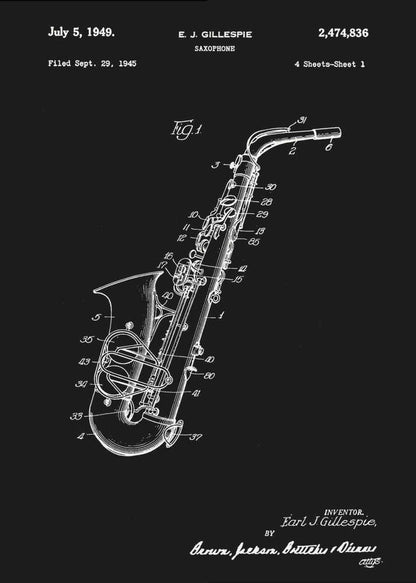 Saxophone Patent 1945