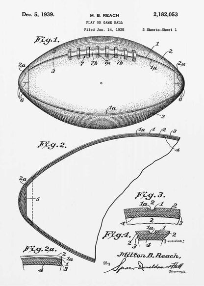 Football Patent 1938