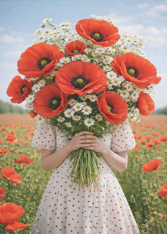 Summer Poppy Daisy Bouquet