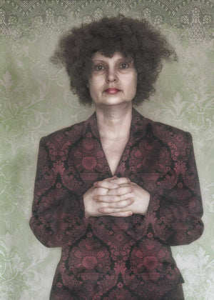 Pensive Woman Red Blazer