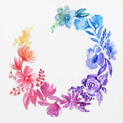 Ombre watercolor wreath