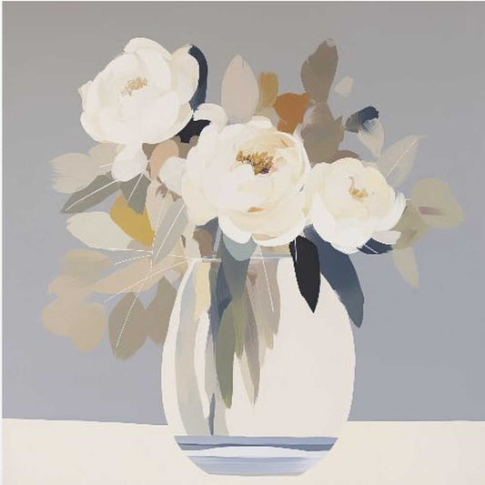 Peonies in a Glass Vase